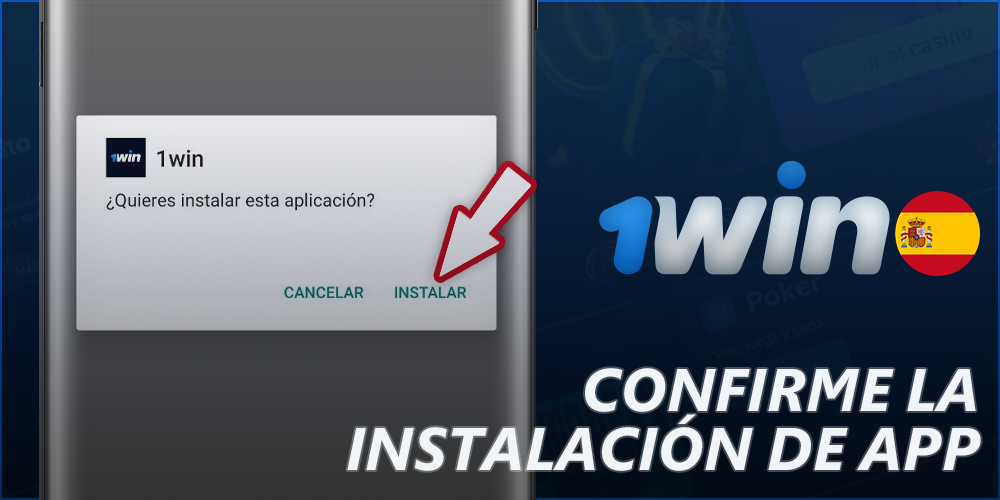 Comenzando la instalación de la aplicación 1Win